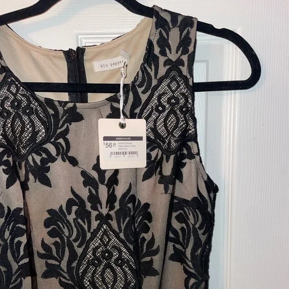 Blue Pepper NWT Black Lace Sleeveless Mini Dress - Picture 3 of 3